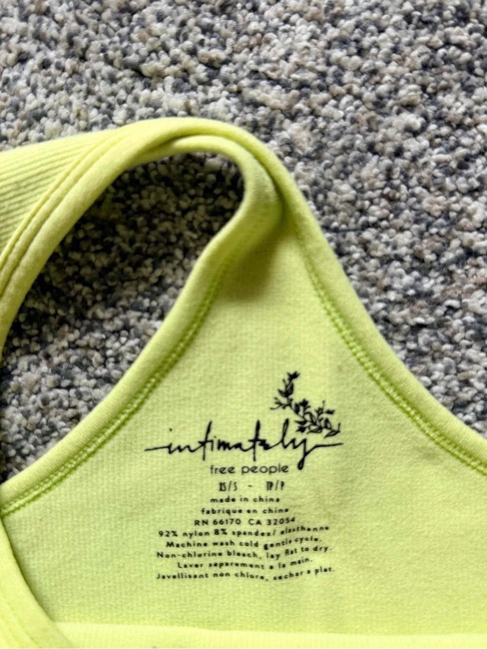 Free People Neon Lime Ribbed High Neck Cropped Tank Size XS/S